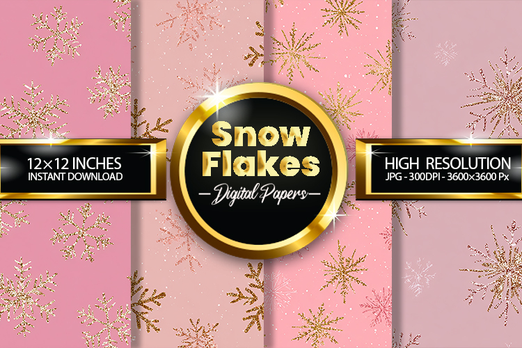 Snow Flakes Digital Papers - 04 Variations