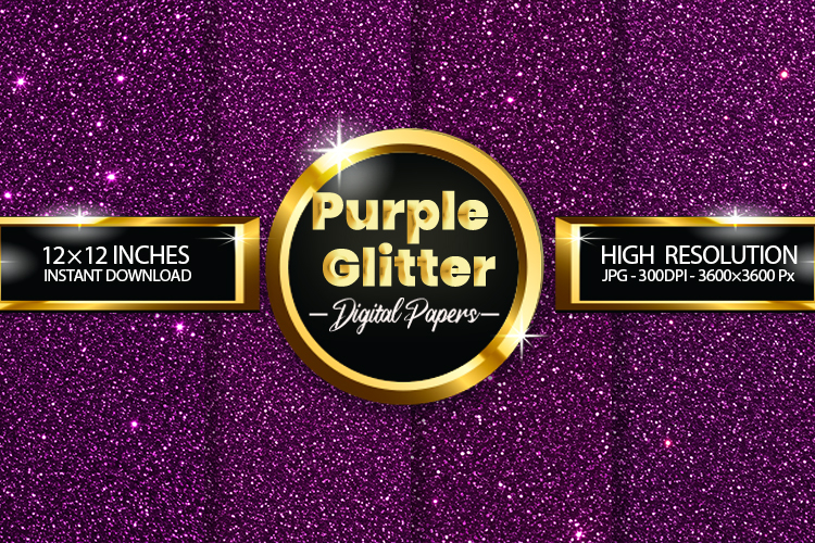Purple Glitter Digital Papers - 04 Variations