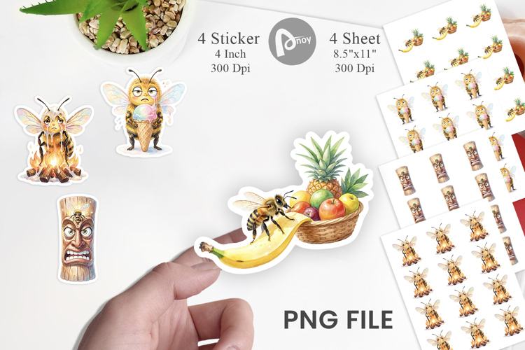 Clumsy Bee Summer Fail Sticker