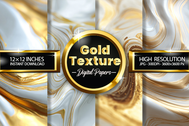 Gold Texture Digital Papers - 04 Variations