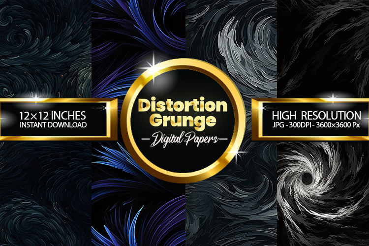 Distortion Grunge Digital Papers - 04 Variations