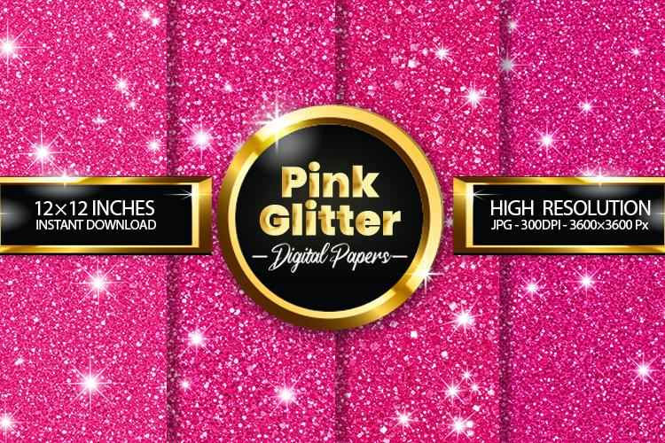 Pink Glitter Digital Papers - 04 Variations