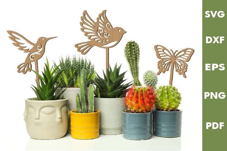 Plant Stakes Decoration |Garden Topper Laser cut SVG, Cricut