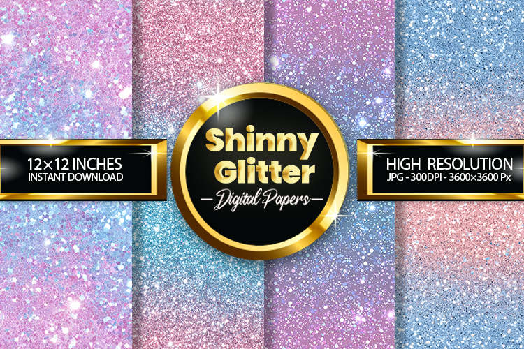 Shinny Glitter Digital Papers - 04 Variations