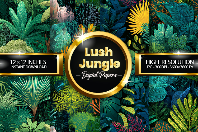 Lush Jungle Digital Papers - 04 Variations