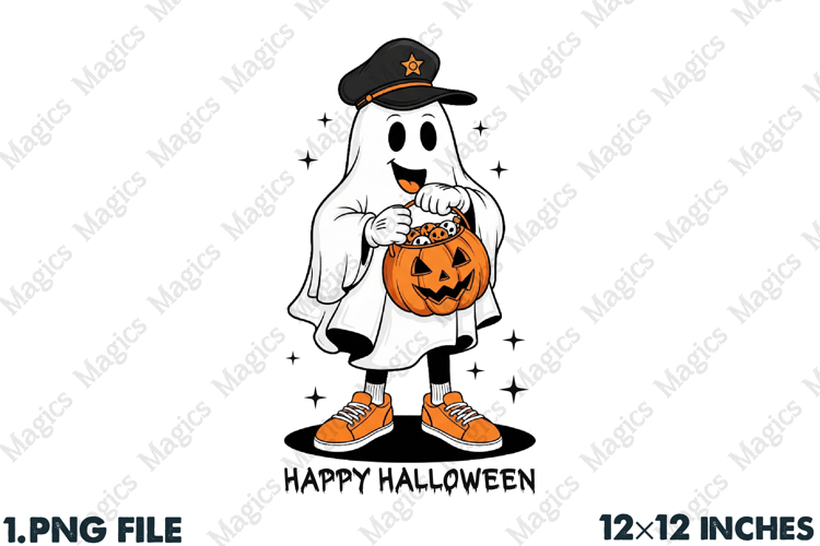 Happy Halloween Ghost PNG