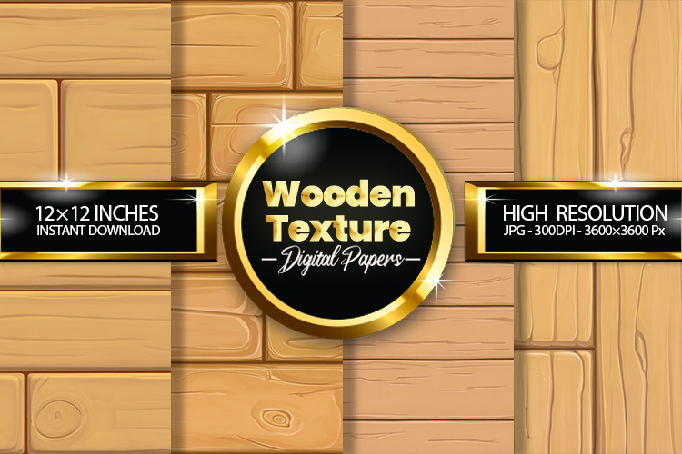 Wooden Texture Digital Papers - 04 Variations