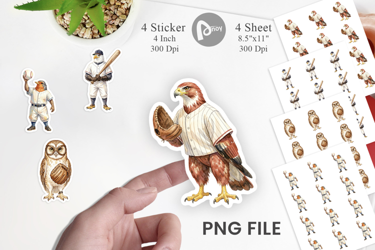 Vintage Bird Baseball Sticker