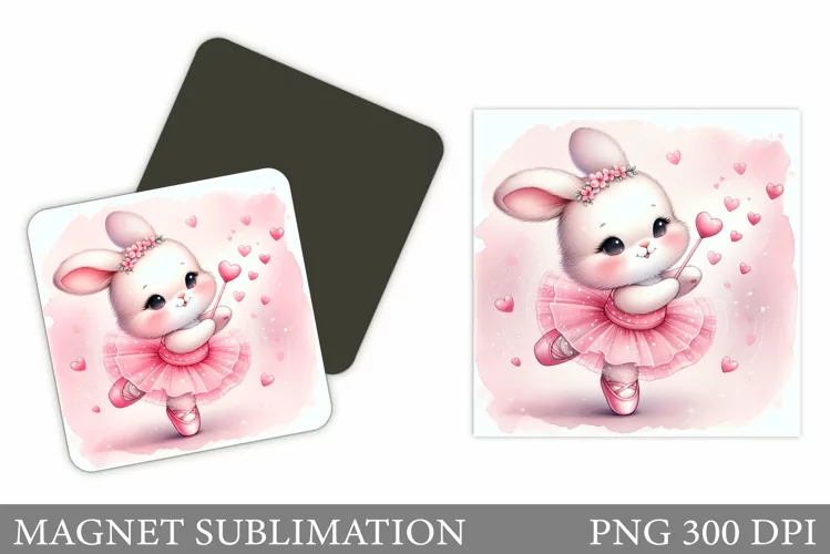 Cute Bunny Magnet Design. Cute Bunny Sublimation