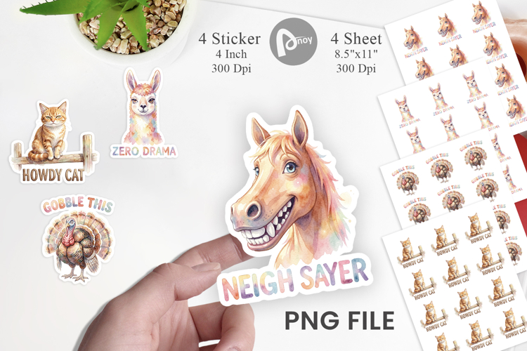 Wacky Barnyard Animals Sticker