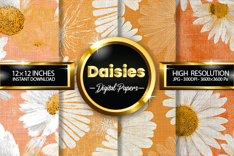 Daisies Digital Papers - 04 Variations