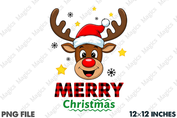 Reindeer Merry Christmas PNG Clipart