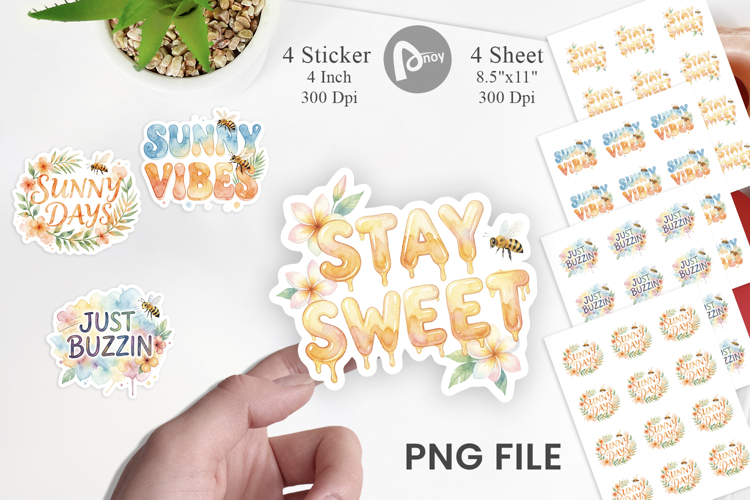 Tropical Sunshine Bee Quotes Sticker