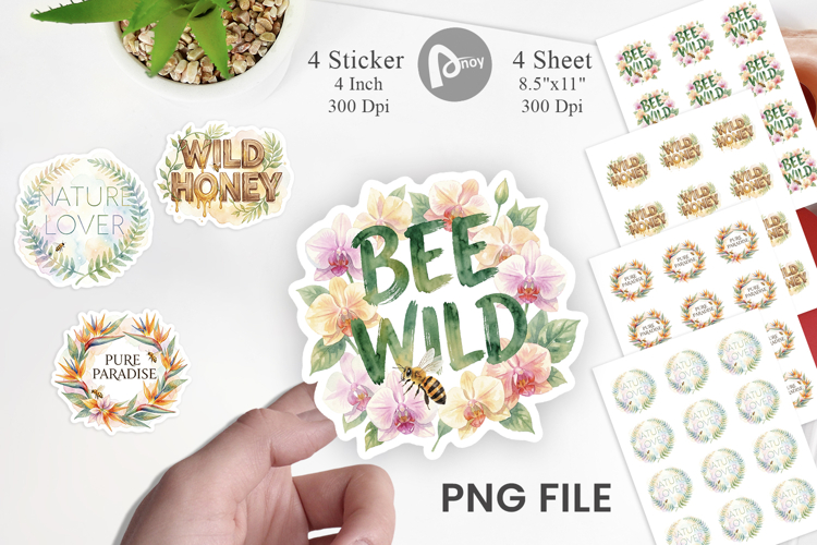 Tropical Aloha Bee Quotes Sticker