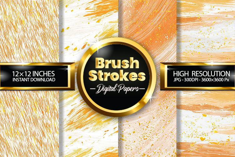 Brush Stroke Digital Papers - 04 Variations