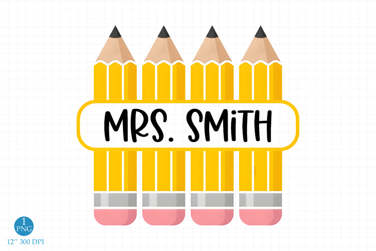 Teacher Pencil Monogram Png, Teacher Monogram Design