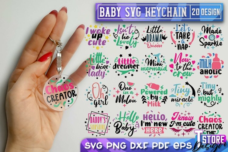 Baby Keychain SVG Bundle | Baby Quotes Design example image 1