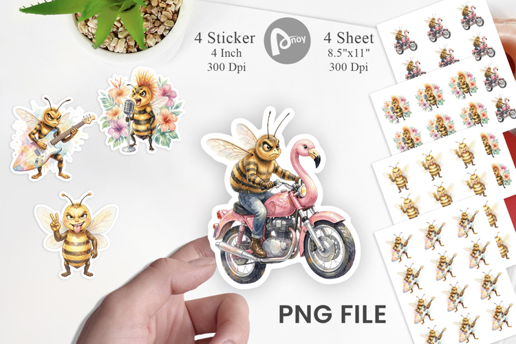 Sarcastic Rocker Bee Sticker