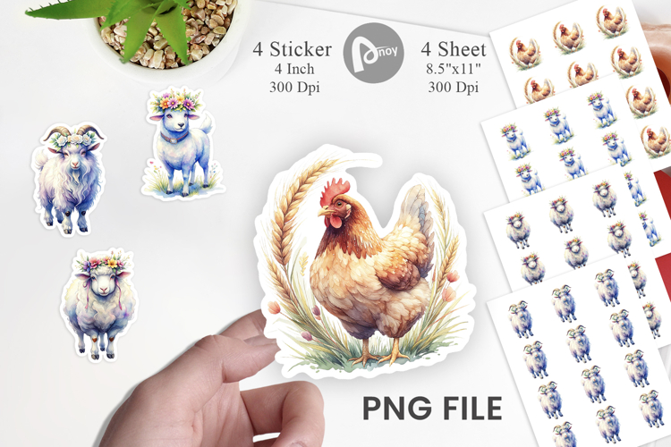 Boho Highland Cow Sticker