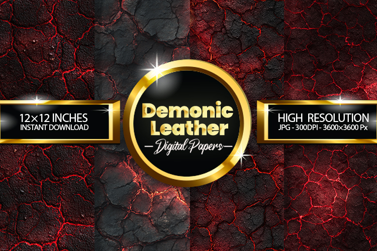 Demonic Leather Digital Papers - 04 Variations