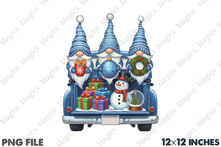 Christmas Gnome Truck Png