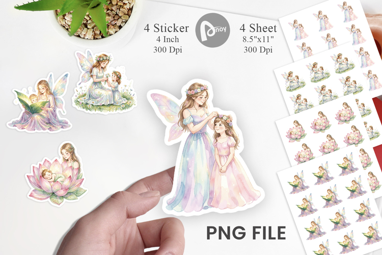 Fairy Mom Baby Fantasy Sticker