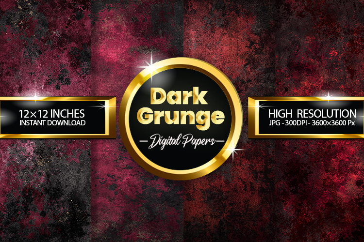 Dark Grunge Digital Papers - 04 Variations
