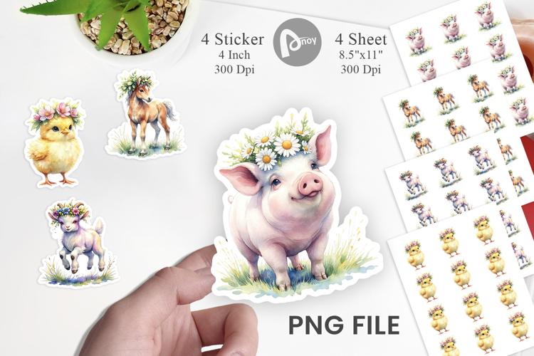 Baby Farm Animal Sticker