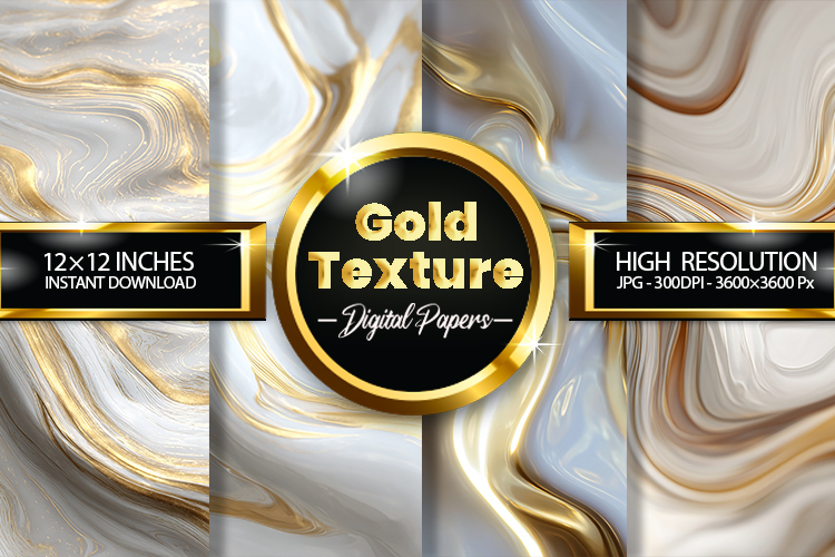 Gold Texture Digital Papers - 04 Variations