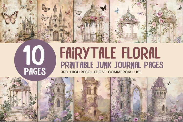 Fairytale Floral Junk Journal Pages