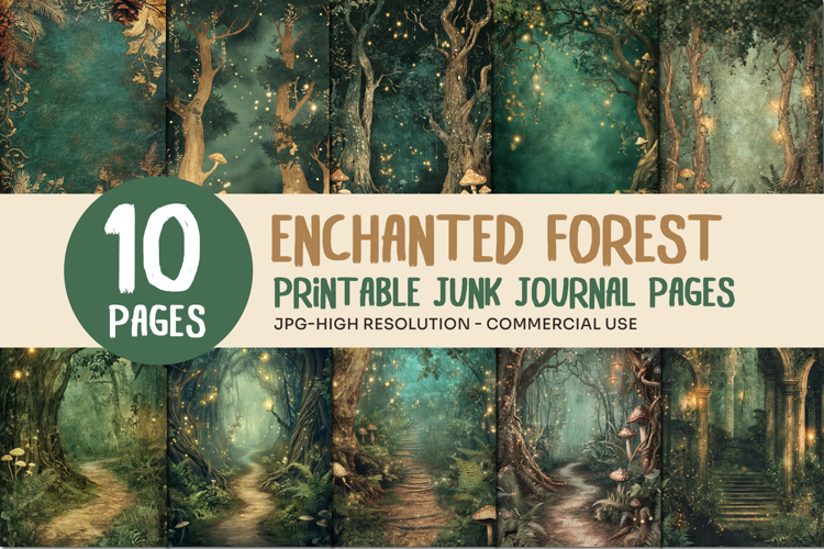 Enchanted Forest Junk Journal Pages