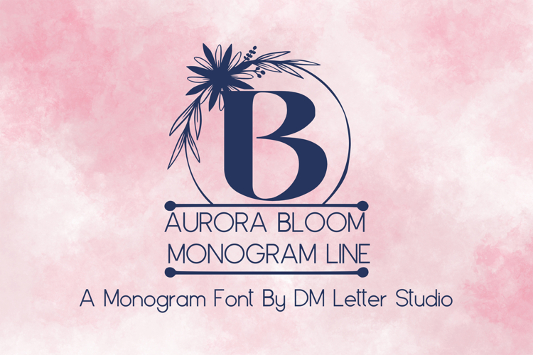 Aurora Bloom Monogram Line Font example image 1