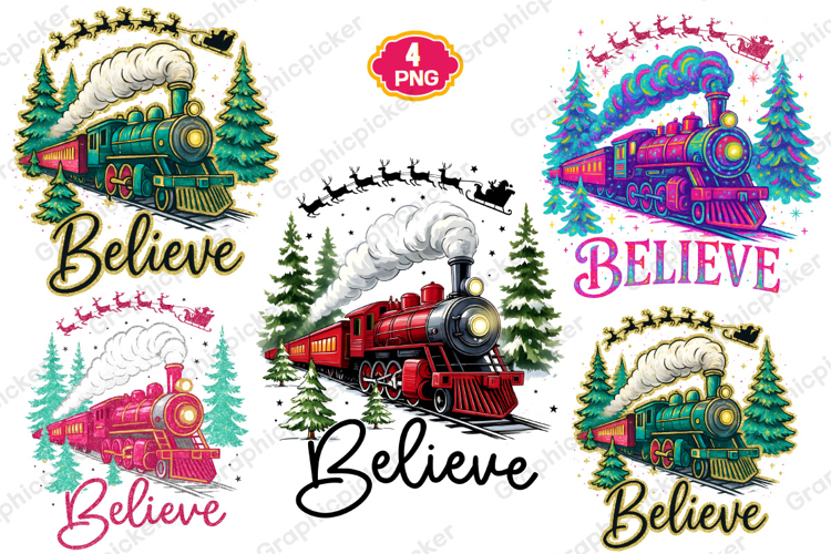 Believe North Pole Train Png, Christmas Png, Believe Png