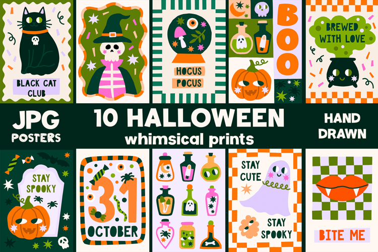 Cute Halloween Prints | Hand Drawn Kids Wall Art