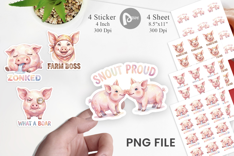 Silly Piggy Muddy Quotes Sticker