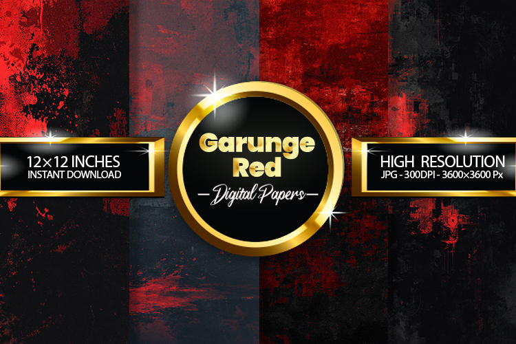 Garunge Red Digital Papers - 04 Variations