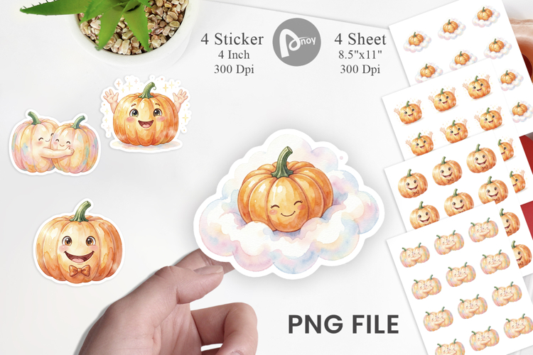 Kawaii Pastel Pumpkin Sticker