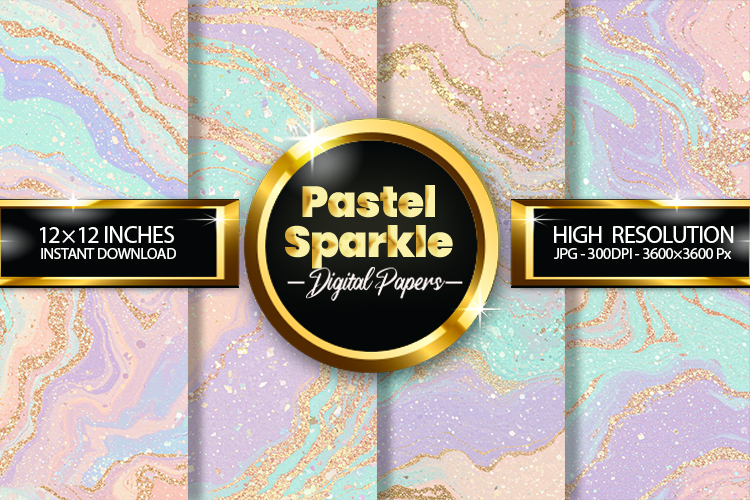 Pastel Sparkle Digital Papers - 04 Variations
