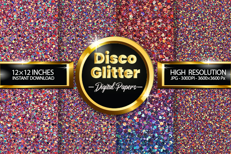 Disco Glitter Digital Papers - 04 Variations