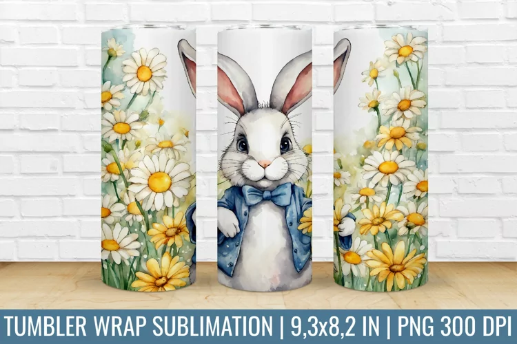 Easter Bunny Tumbler Wrap|Easter Tumbler Sublimation Design