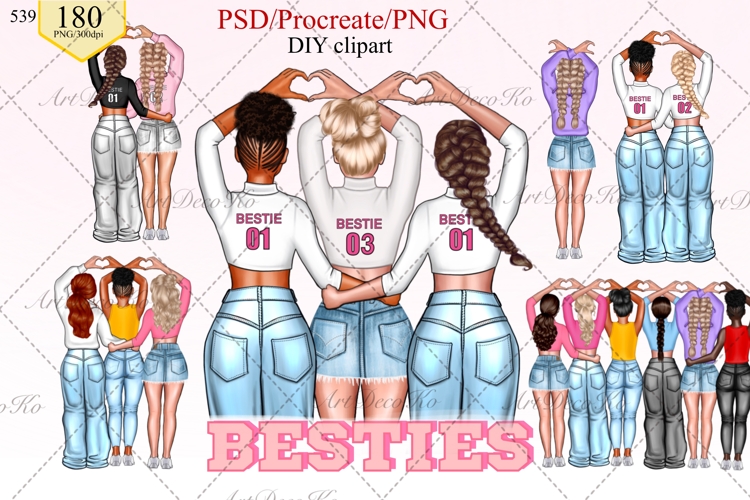 Best friends clipart, Soul sisters clipart, Besties clipart
