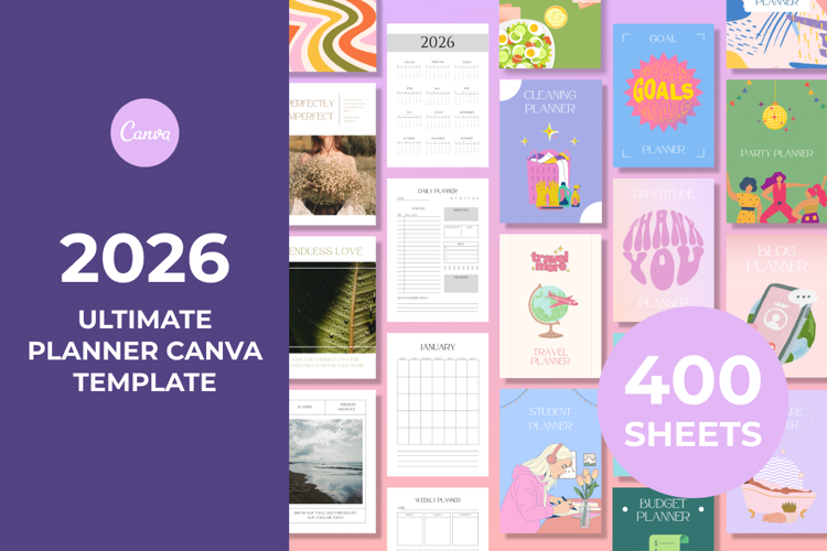 Ultimate 2026 Planner Canva Template | Planner Bundle