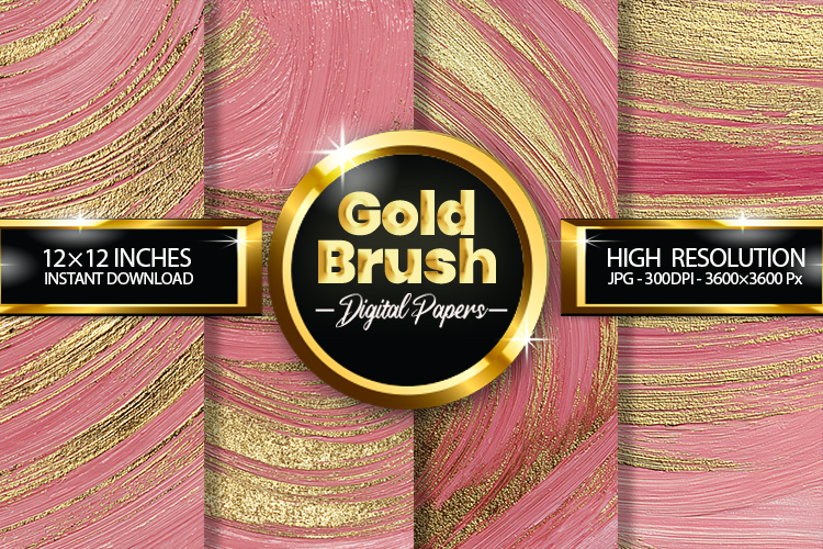 Gold Brush Digital Papers - 04 Variations