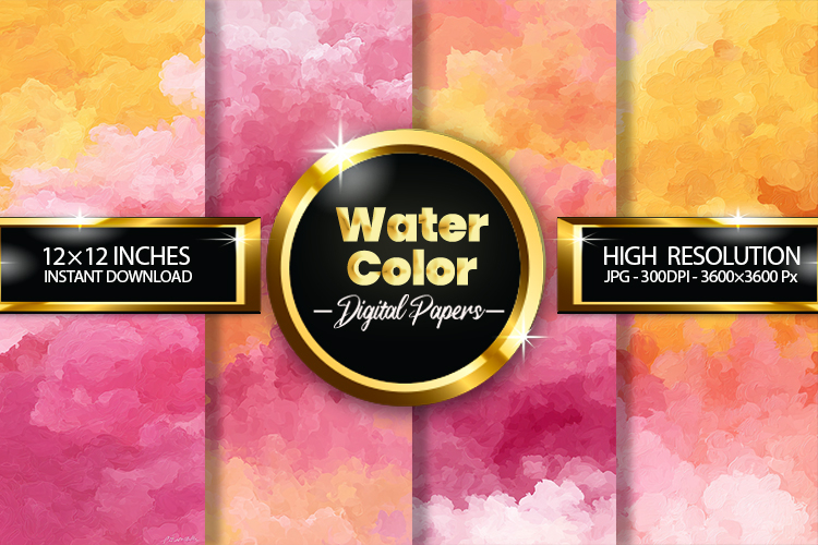 Water Colour Digital Papers - 04 Variations