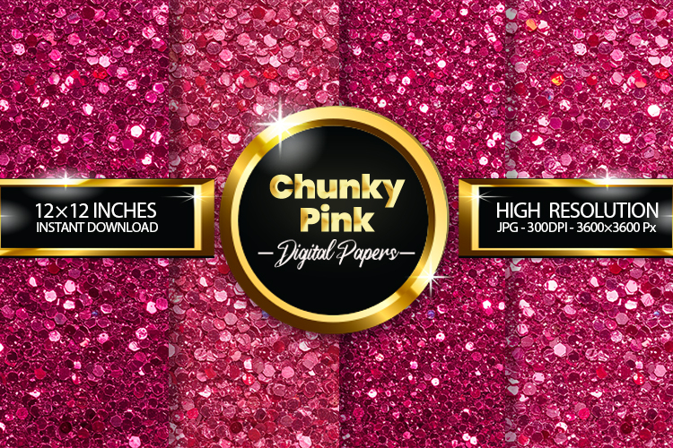 Chunky Pink Digital Papers - 04 Variations