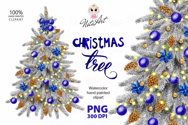 Watercolor Christmas Tree, Christmas tree, Happy Christmas