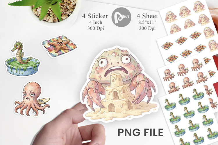 Exhausted Mutant Beach Sticker