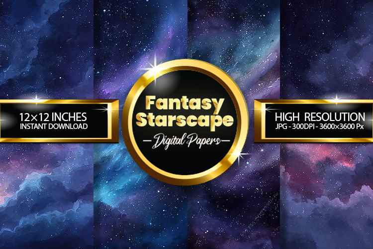 Fantasy Starscape Digital Papers - 04 Variations