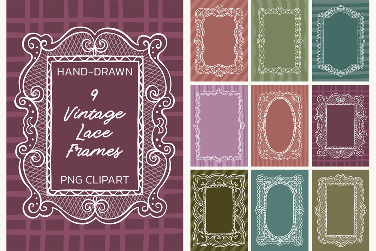 9 Vintage Coquette Wedding Lace Frames