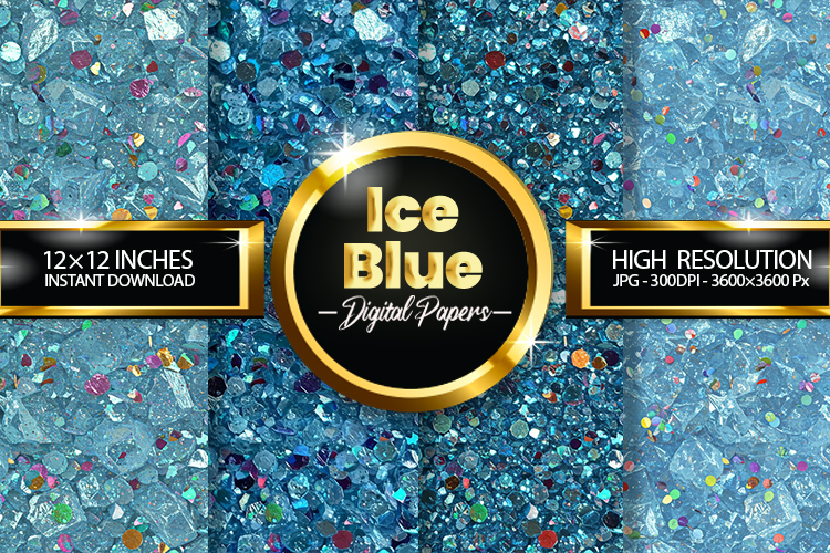 Ice Blue Digital Papers - 04 Variations